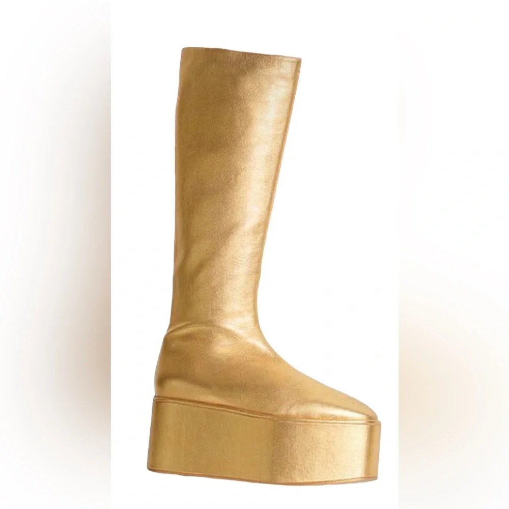 MOLLY GODDARD Athena 90mm Metallic Platform Boots